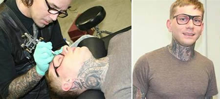 脸上的眼镜纹身