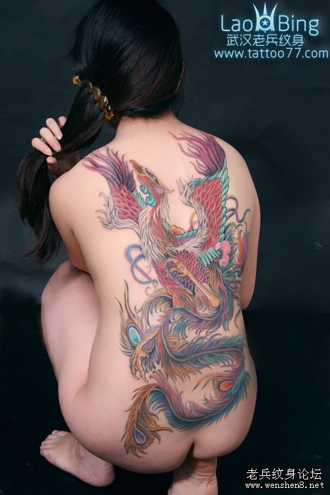 满背凤凰纹身图案大全