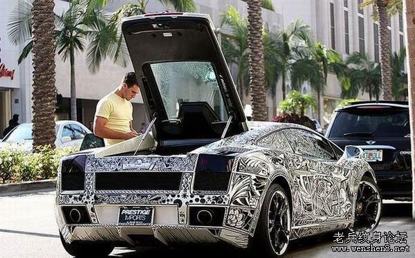 汽车纹身:惊奇兰博基尼纹身版,勤劳作1000小时创造!(图文)