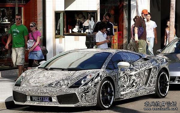 汽车纹身:惊奇兰博基尼纹身版,勤劳作1000小时创造!(图文)