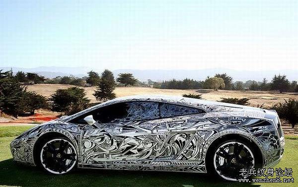汽车纹身:惊奇兰博基尼纹身版,勤劳作1000小时创造!(图文)