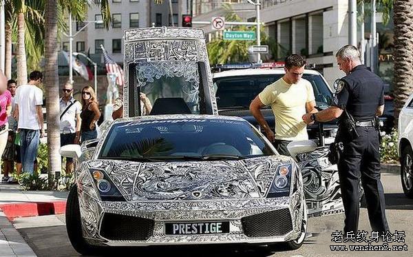 汽车纹身:惊奇兰博基尼纹身版,勤劳作1000小时创造!(图文)