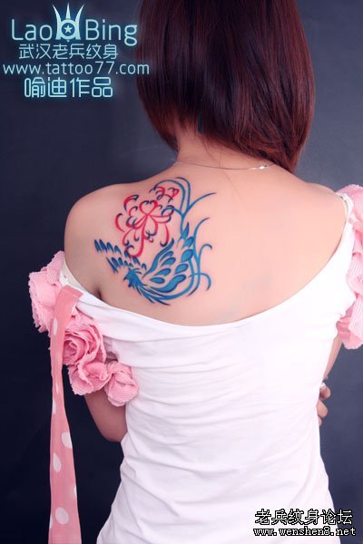 彩色凤凰图腾纹身图案大全