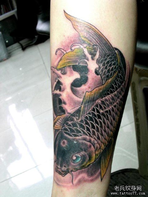 传统纹身-鲤鱼纹身图案