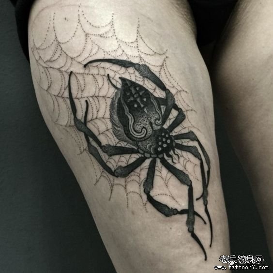 手臂蜘蛛纹身图案