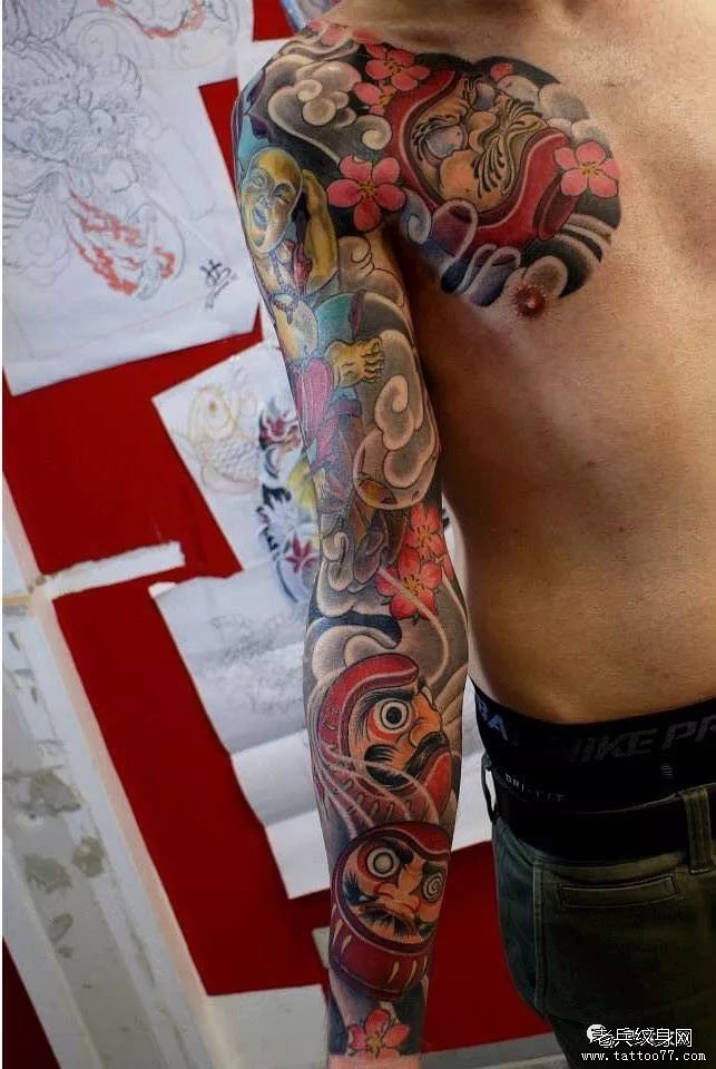 日式达摩纹身图案