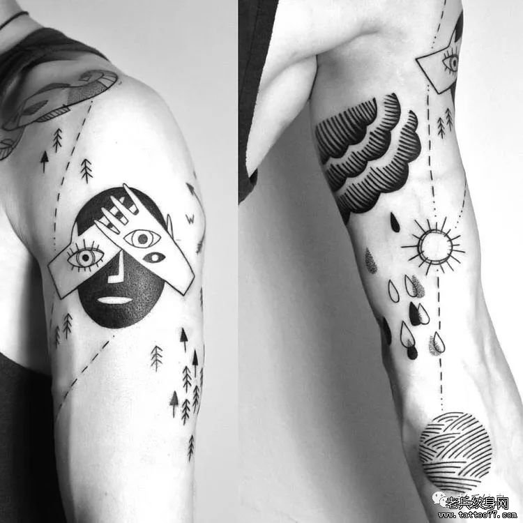 抽象派纹身画作,给你满满视觉震撼~~!