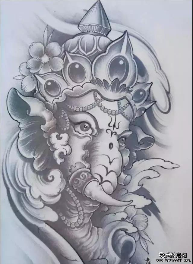 纹身素材第453期——象神