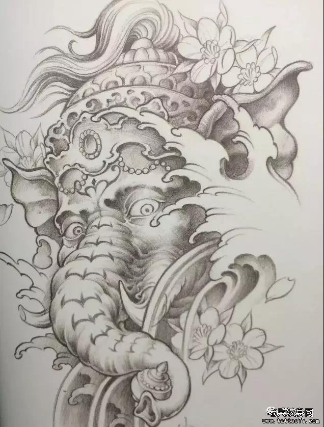 纹身素材第453期——象神