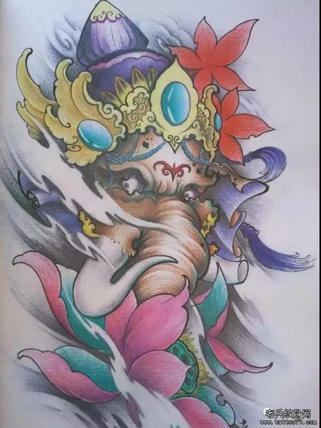 纹身素材第453期——象神