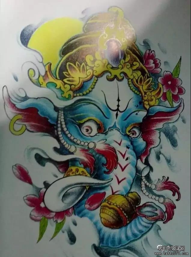 纹身素材第453期——象神