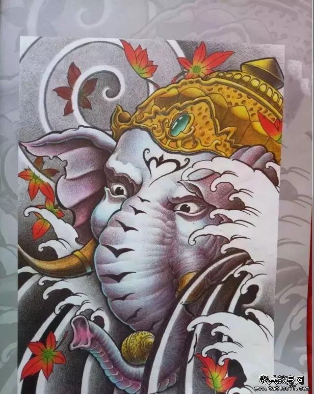 纹身素材第453期——象神