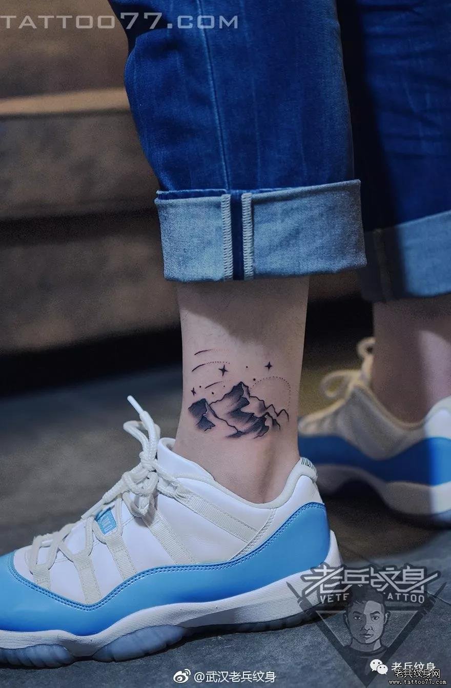 老兵纹身——脚踝部位黑白风作品篇