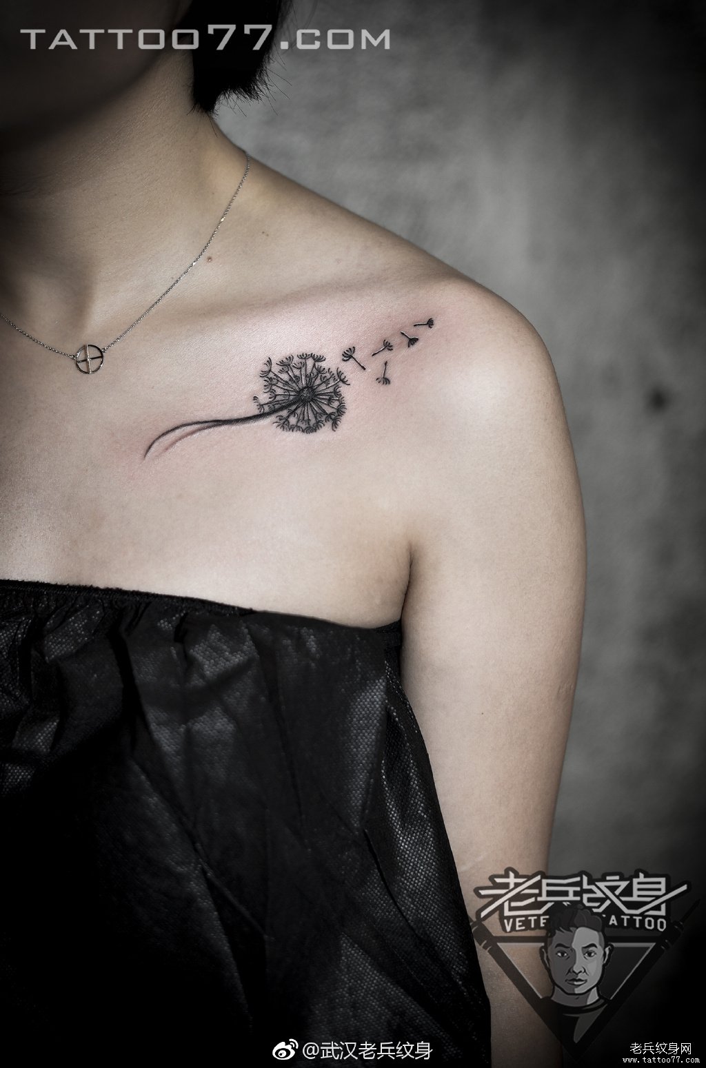 做美体师的欧小姐锁骨星球纹身图案 - 广州纹彩刺青