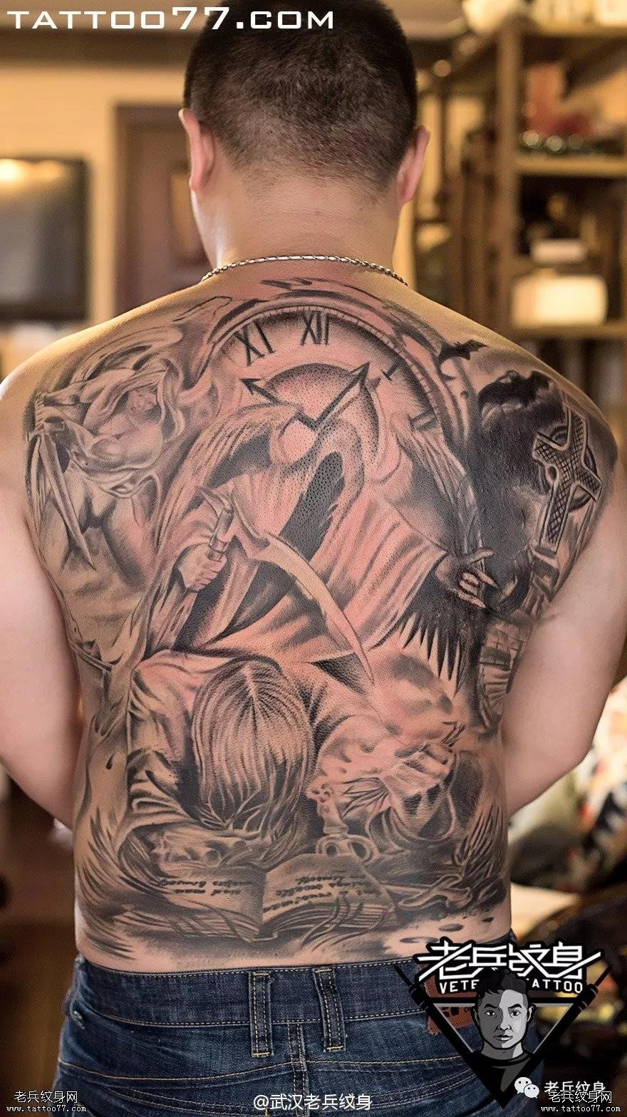 我爱你,胜过爱自我——老兵纹身【男生满背】作品欣赏