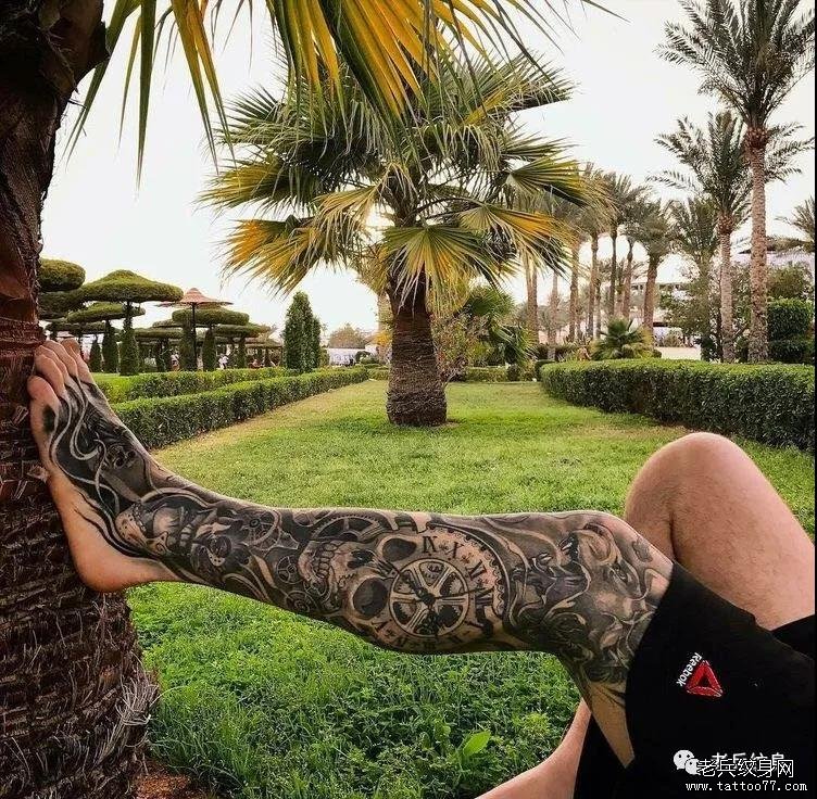 纹身素材第516期——男生花腿