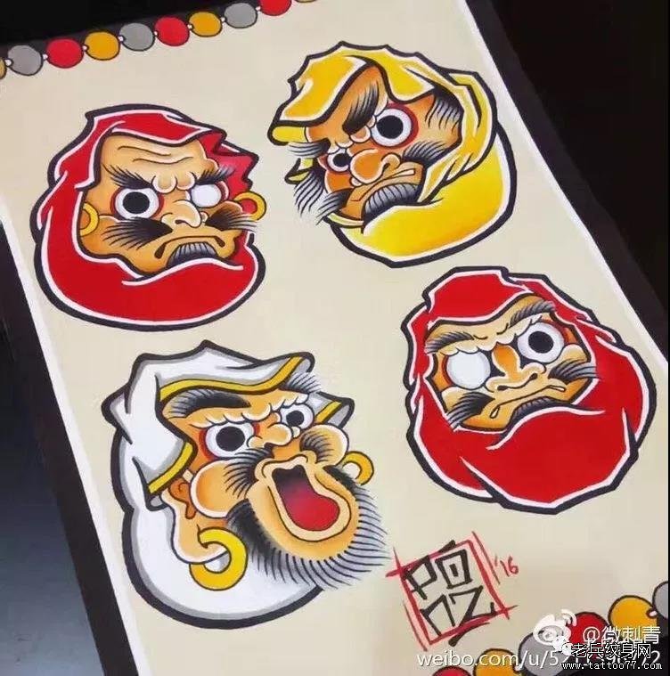 纹身素材第517期——日式达摩手稿