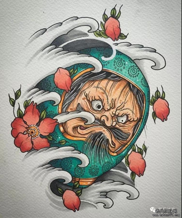 纹身素材第517期——日式达摩手稿