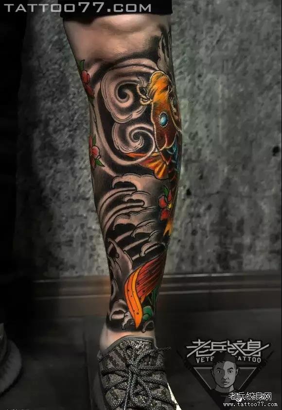 “你喜欢什么?” “喜欢你呀”——老兵纹身店内【包小腿】作品欣赏~