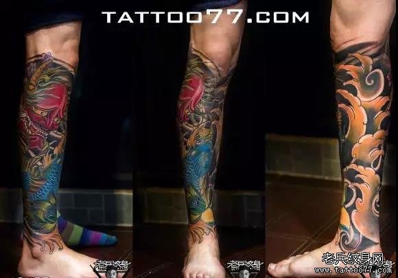 “你喜欢什么?” “喜欢你呀”——老兵纹身店内【包小腿】作品欣赏~