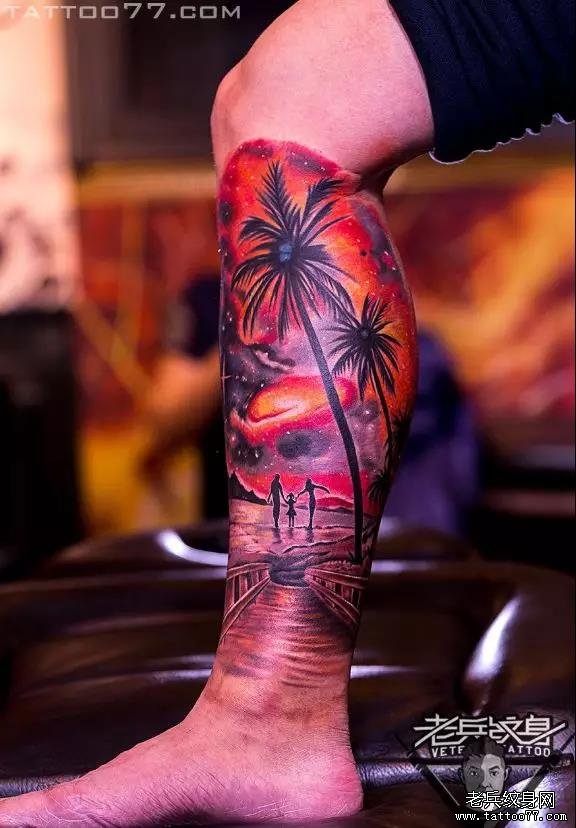 “你喜欢什么?” “喜欢你呀”——老兵纹身店内【包小腿】作品欣赏~