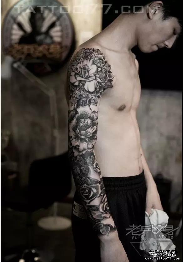 想念的心,长出了花,却开出了你——老兵店内【欧美写实花臂】作品欣赏