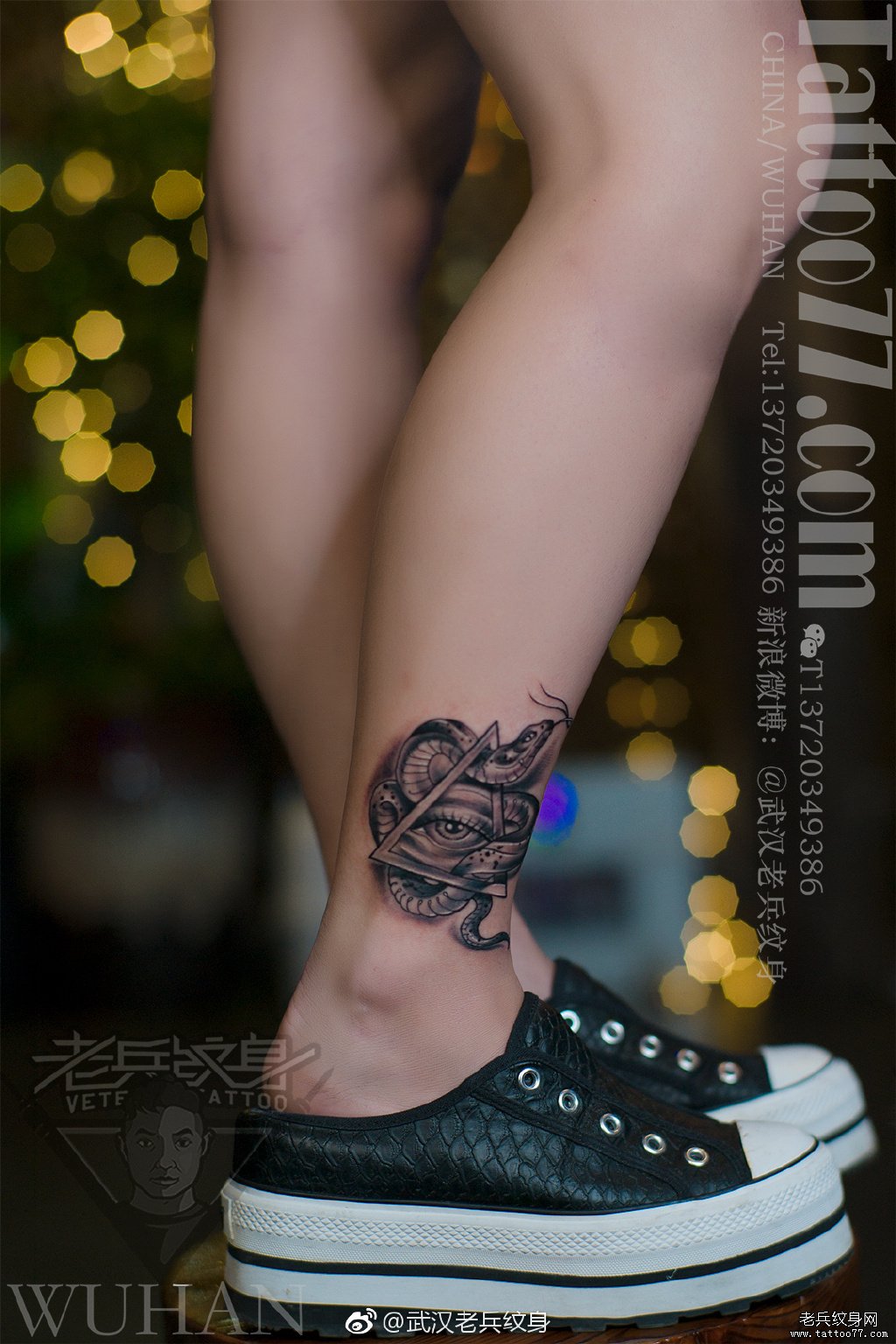 脚踝猫咪纹身_上海纹身 上海纹身店 上海由龙纹身2号工作室