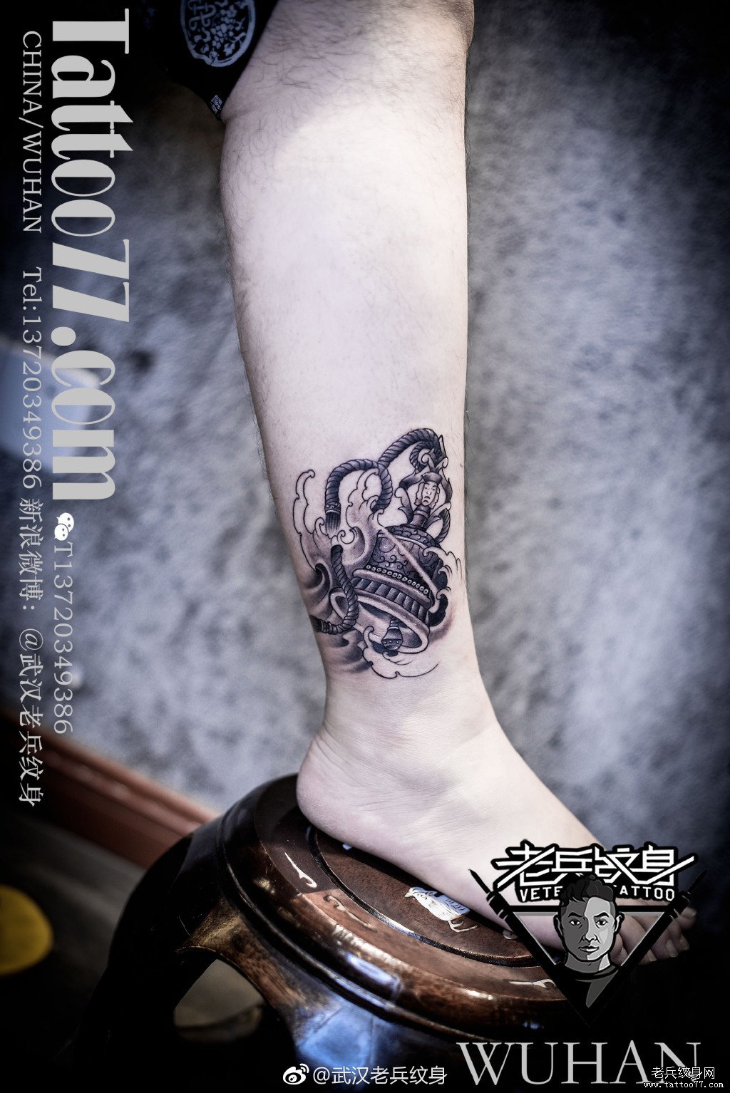 脚踝英文字纹身图案 - 北京纹彩刺青