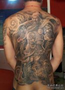 关公纹身图案大全：超酷超帅超赞的满背关公纹身图案图片