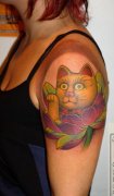 各种颜色的招财猫纹身图案图片代表的含义及说法