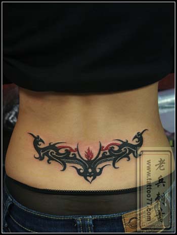cn/         腰部藤花纹身         彩色图腾龙纹身 0