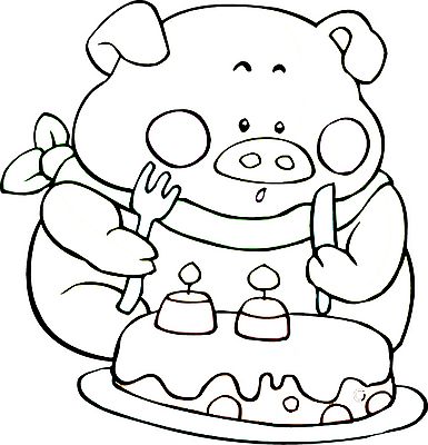 卡通小猪纹身图案