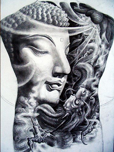 武汉专业纹身店:满背佛纹身图案图片大全