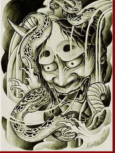 老兵纹身店:般若蛇纹身(tattoo)图案图片