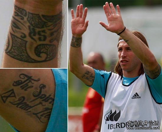 西班牙球员拉莫斯胳膊上的纹身