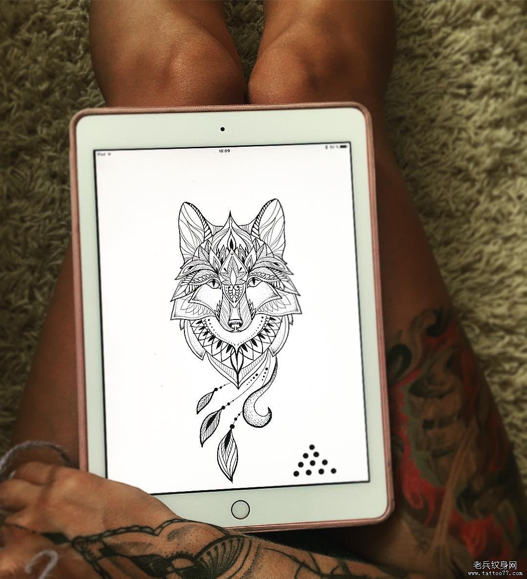 图腾狼头纹身图案|平面|图案|視硯工作室 - 临摹作品 - 站酷 (ZCOOL)