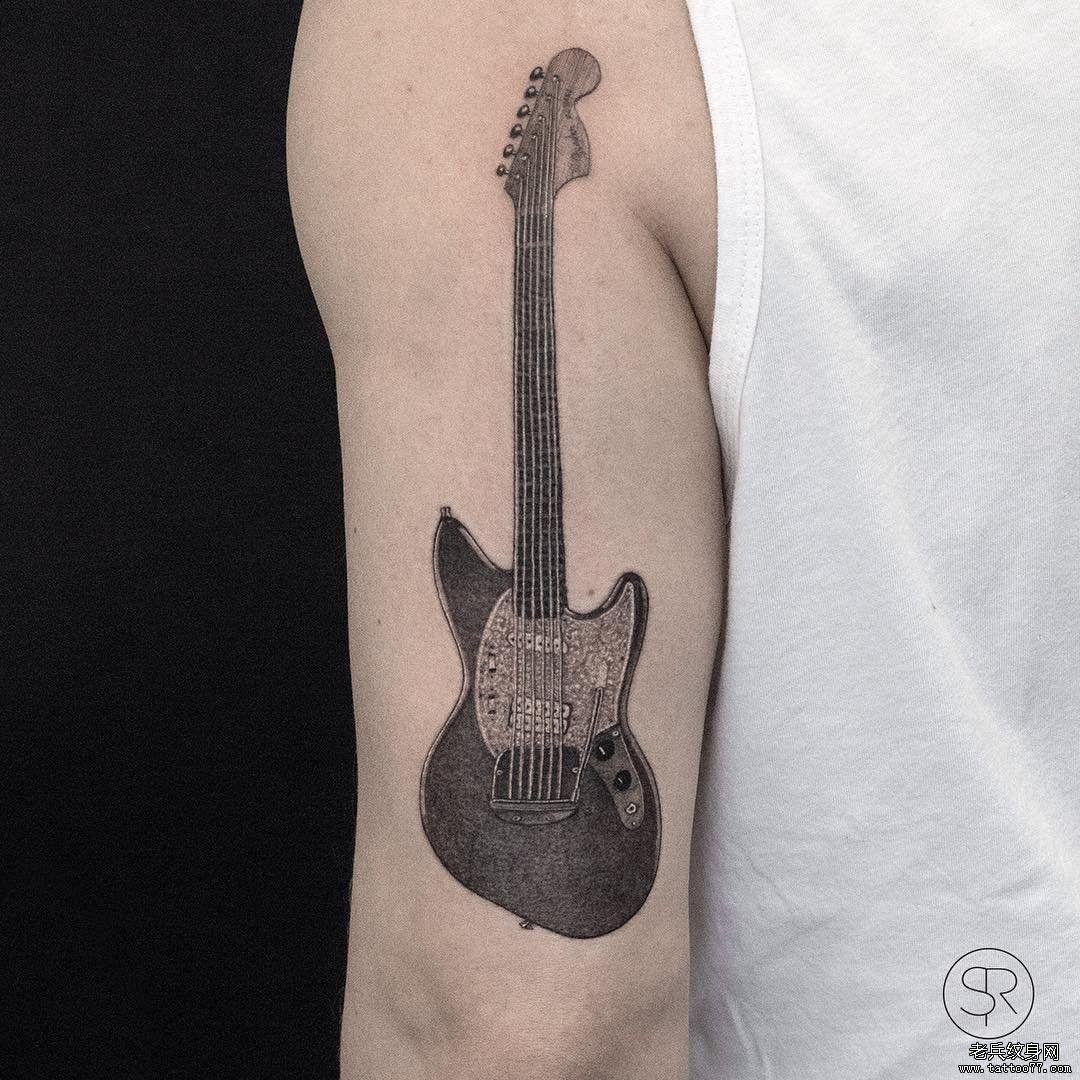吉他纹身素材图片