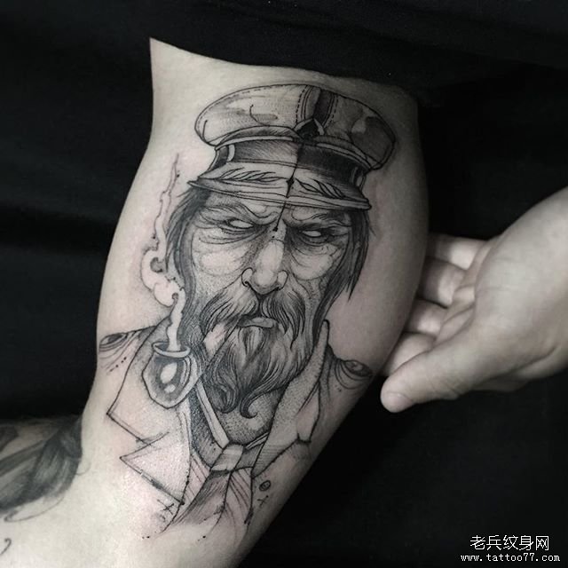 老兵纹身网手稿 手臂图片